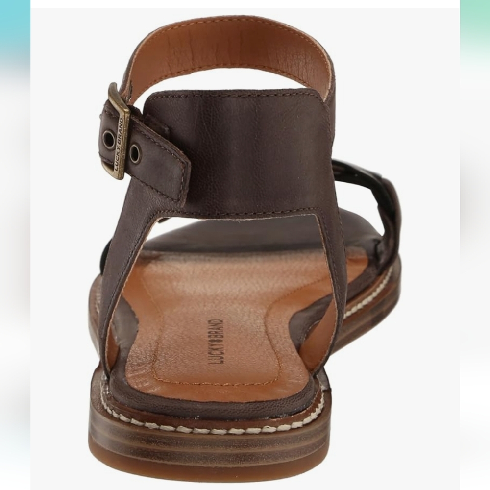 NEW LUCKY BRAND | $79 Kyndall Two-Toned Leather Sandals - Picture 5 of 8